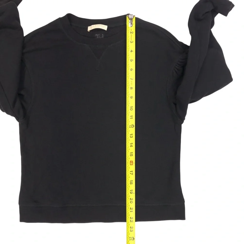 Ulla Johnson Pilar Pullover Sweatshirt Women's Size Medium Black Puff Sleeve - Picture 8 of 9